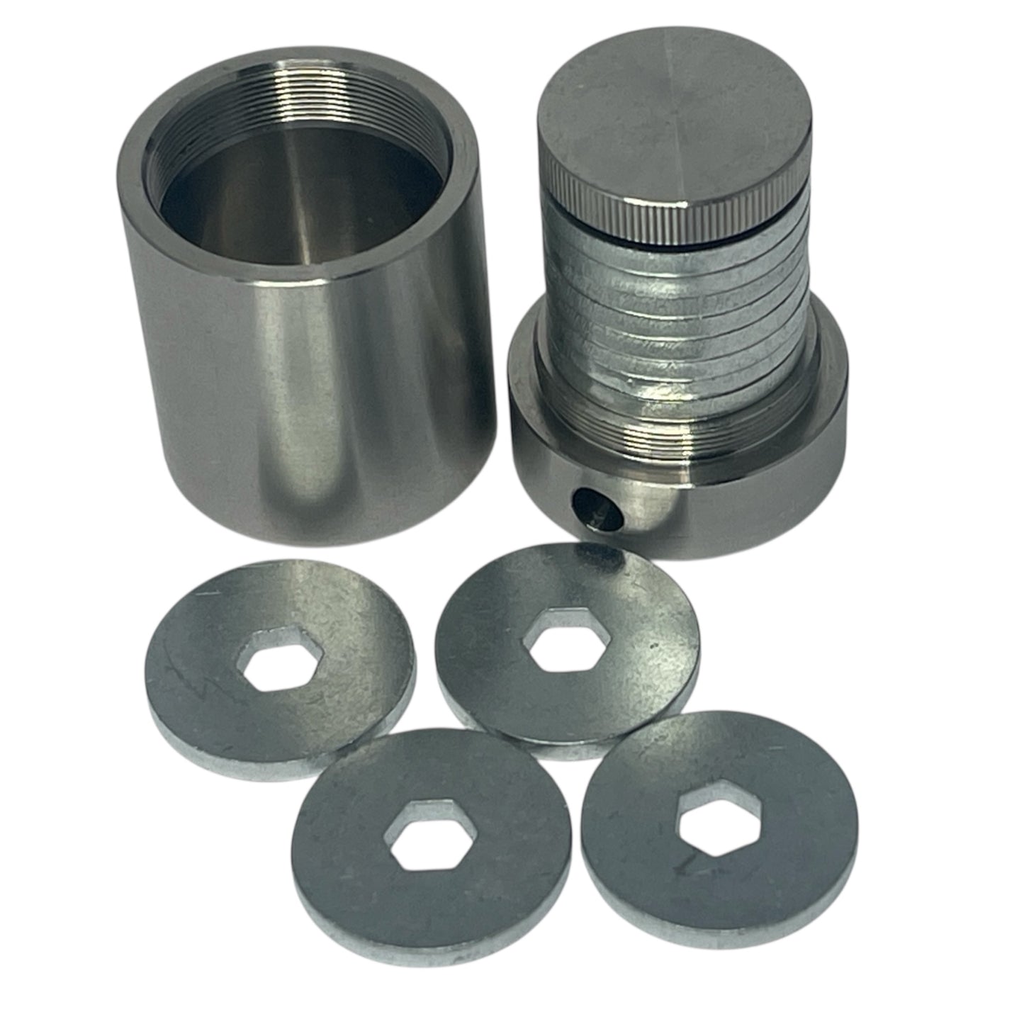 33.5mm Stainless Steel capsule + 12-hex-washer set