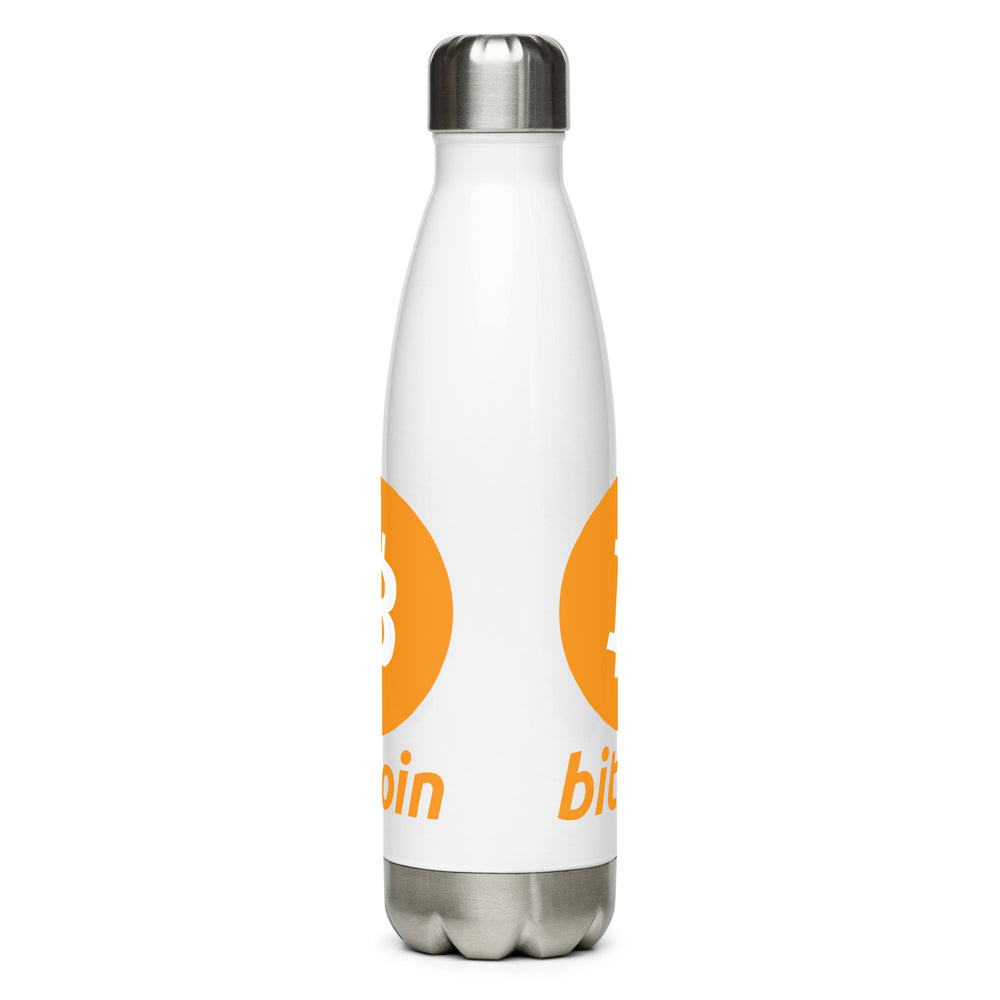 Bitcoin Wordmark Water Bottle - front view