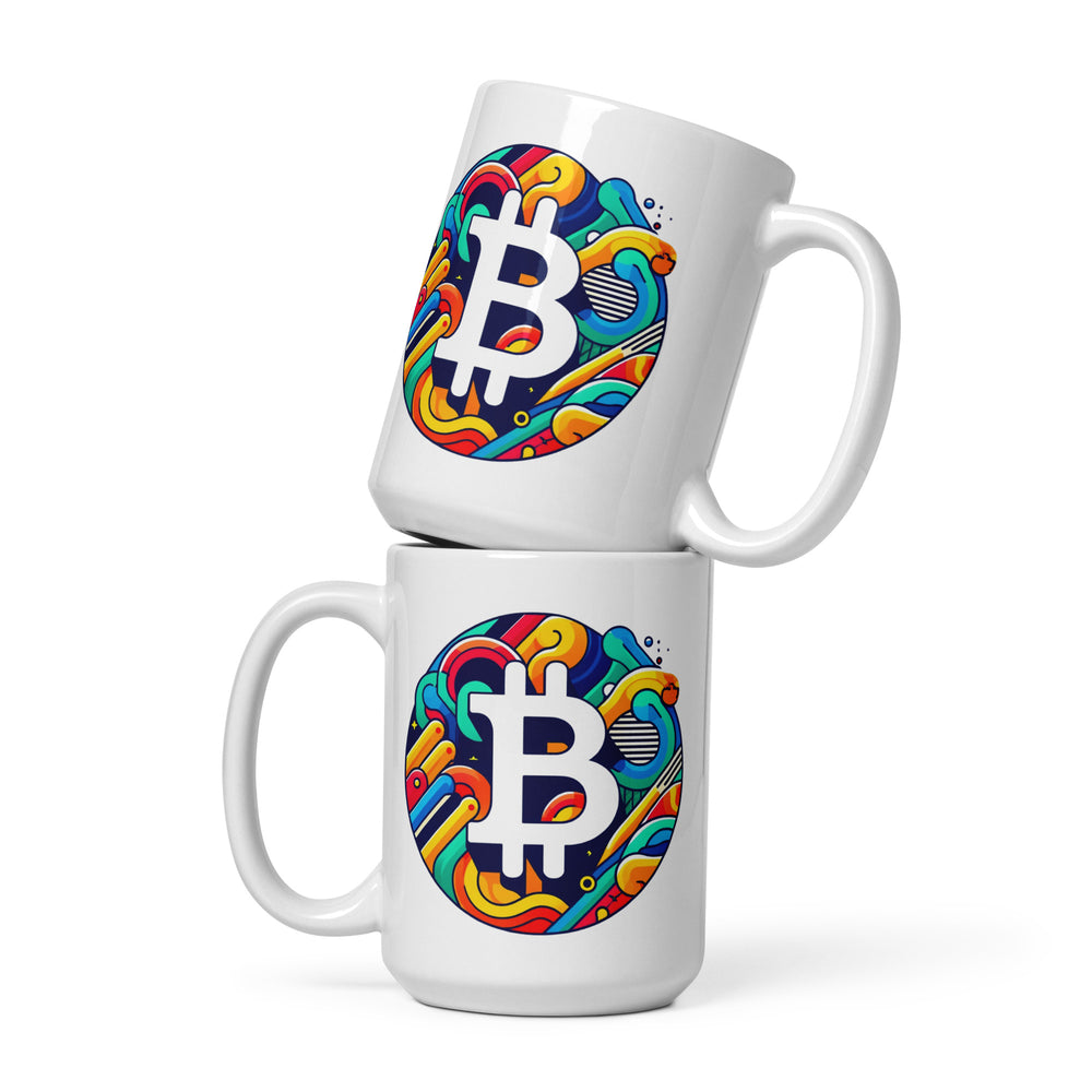 Abstract Bicoin Mug - front view