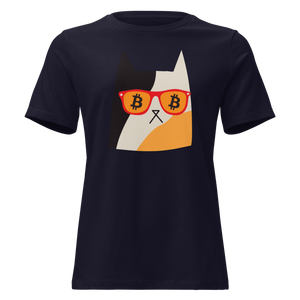 Bitcoin Cat Eyes Women's Relaxed Tee