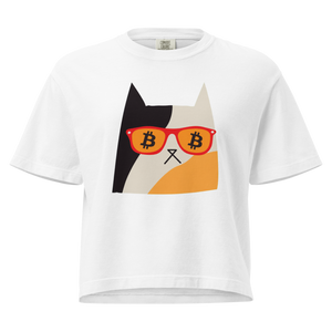 Bitcoin Cat Eyes Women's Boxy Tee