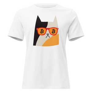 Bitcoin Cat Eyes Women's Relaxed Tee