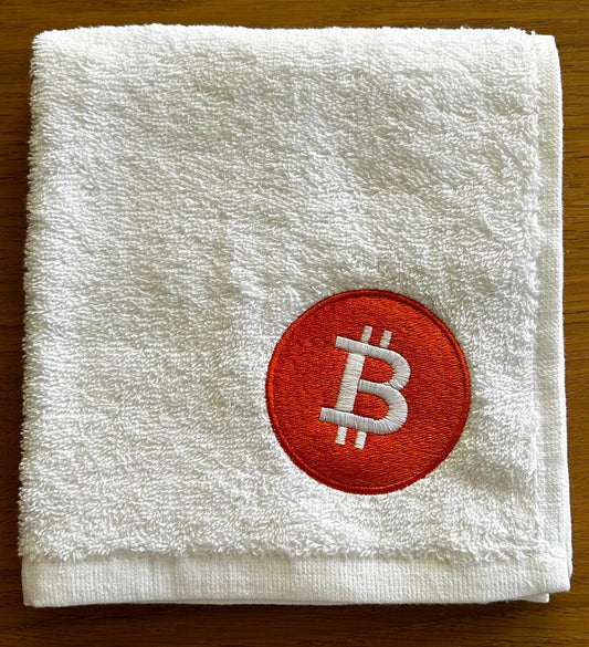 Bitcoin Logo Hand Towel (White)