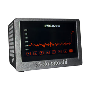 Bitaxe Touch Turbo touchscreen displaying its live hashrate graph