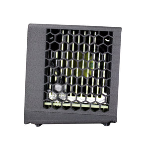 Side view of the Bitaxe Touch Turbo black enclosure and honeycomb intake vent