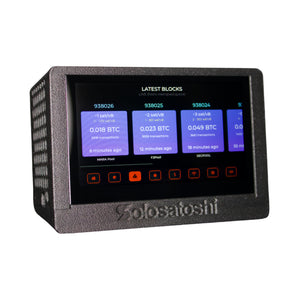 Bitaxe Touch Turbo displaying recent Bitcoin blocks from mempool.space