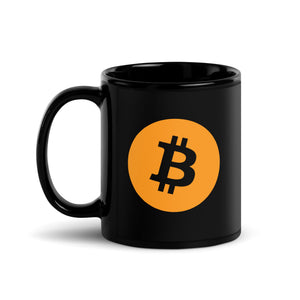 Bitcoin Logo Mug - Black - back view