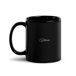 Cursive Bitcoin Mug - detail view