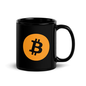 Bitcoin Logo Mug - Black - front view