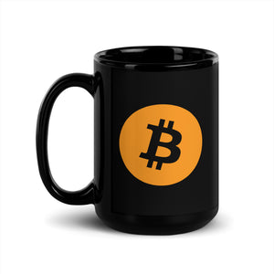 Bitcoin Logo Mug - Black - side view