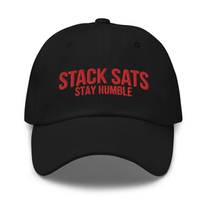 Stack Sats Stay Humble Strapback Cap - front view
