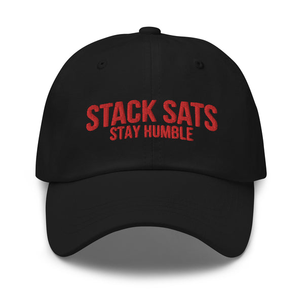 Stack Sats Stay Humble Strapback Cap - front view