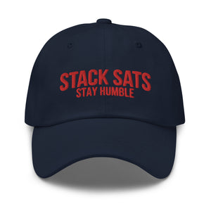 Stack Sats Stay Humble Strapback Cap - detail view