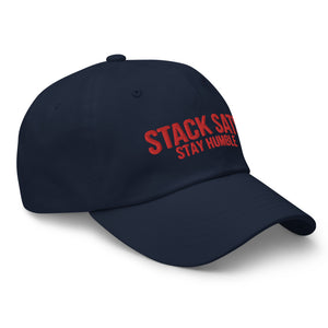 Stack Sats Stay Humble Strapback Cap - side view