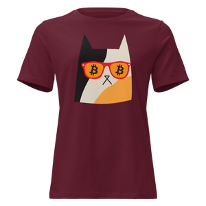 Bitcoin Cat Eyes Women's Relaxed Tee