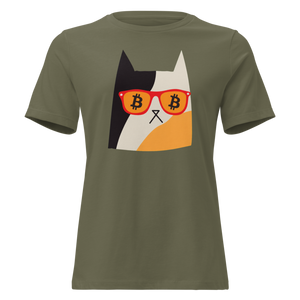Bitcoin Cat Eyes Women's Relaxed Tee