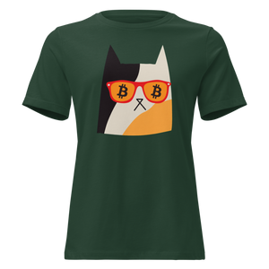Bitcoin Cat Eyes Women's Relaxed Tee