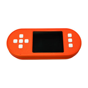 SeedSigner Plus Battery Edition in orange, front view with 2.8 inch display and white buttons