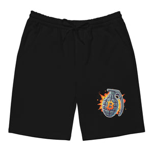 Bitcoin Grenade Fleece Shorts - front view