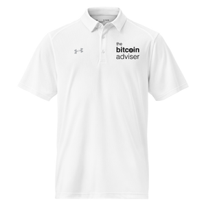 TBA x UA Polo, White, black wordmark left chest