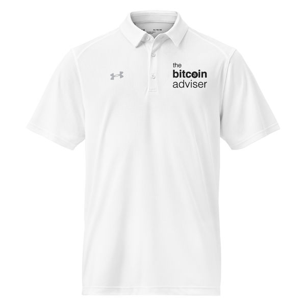 TBA x UA Polo, White, black wordmark left chest