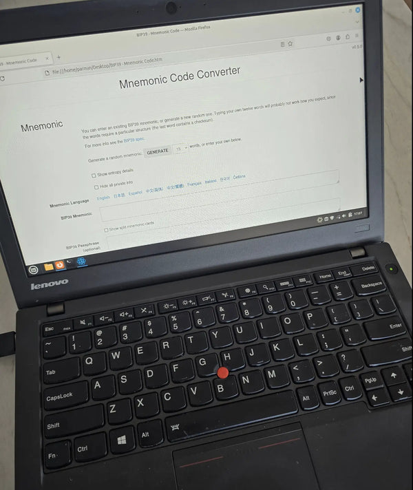 ParmAirGap air-gapped Bitcoin signing laptop