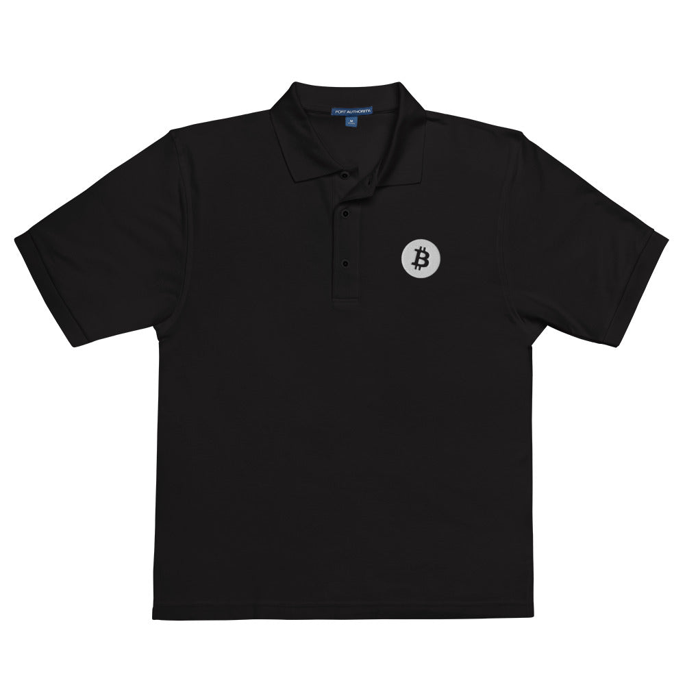 Bitcoin Premium Polo - front view