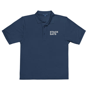 Stack Sats Premium Polo - detail view