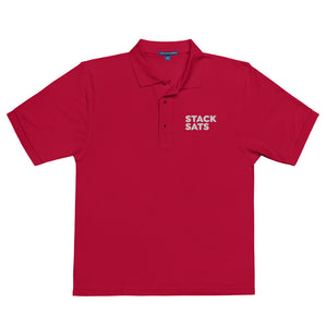 Stack Sats Premium Polo - back view