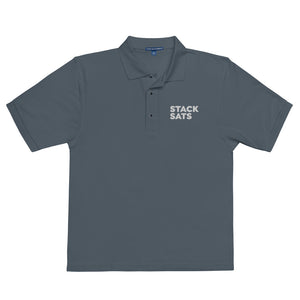 Stack Sats Premium Polo - side view