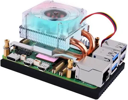 52Pi Low-Profile Ice Tower Cooling Fan RGB LED Light for Raspberry Pi 5