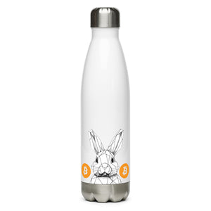 The White Rabbit Bitcoin Water Bottle - front view