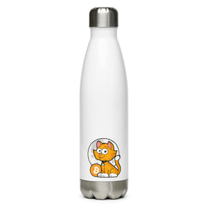 Bitcoin Kitten Water Bottle - front view
