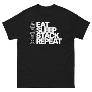 Eat Sleep Stack Repeat Men's Shirt - detail view