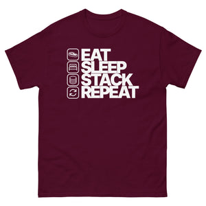 Eat Sleep Stack Repeat Men's Shirt - back view