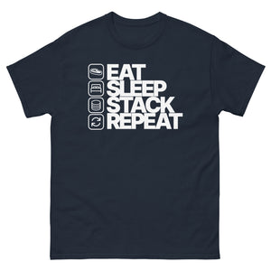 Eat Sleep Stack Repeat Men's Shirt - side view