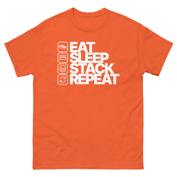 Eat Sleep Stack Repeat Men's Shirt - front view