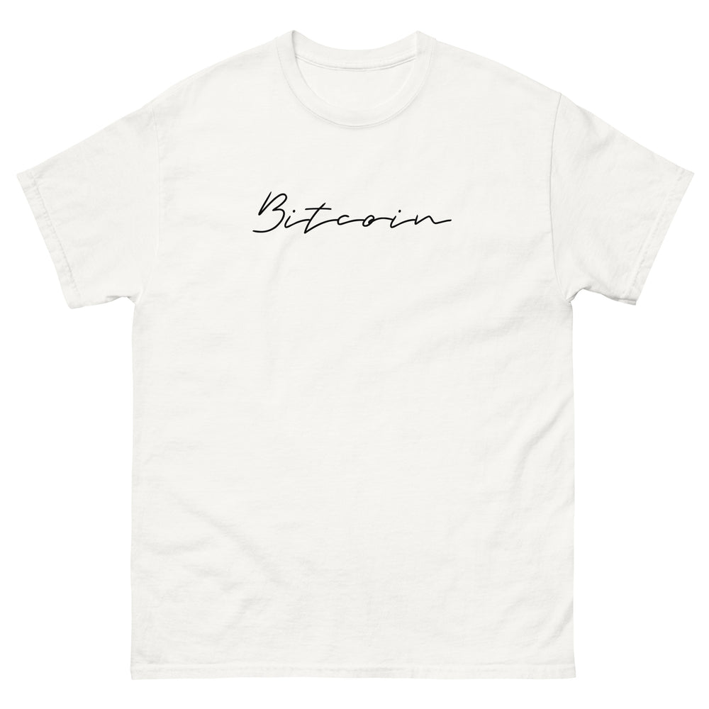 Bitcoin Signature Men's Tee - detail view