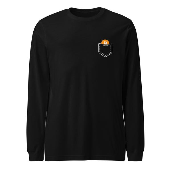 Pocket Bitcoin Long Sleeve Tee - front view