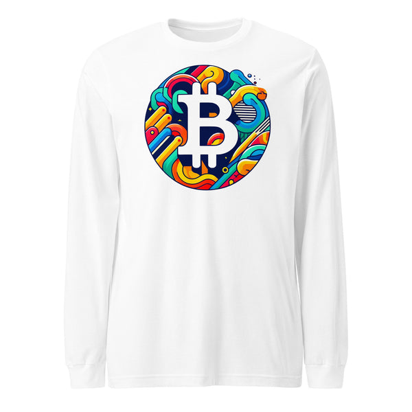 Abstract Bitcoin Long Sleeve Tee - front view