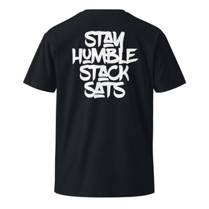 Stay Humble Stack Sats - Cotton Tee - side view