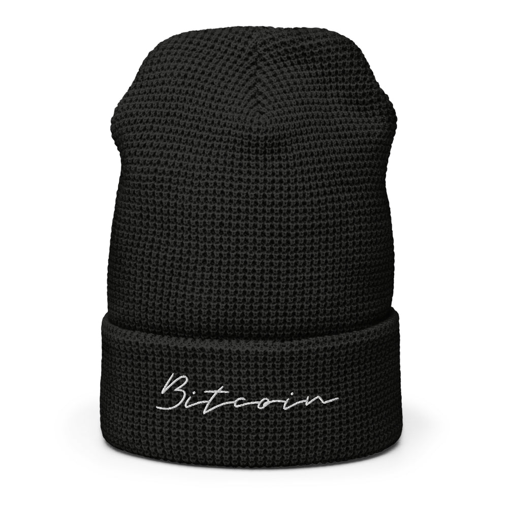 Cursive Waffle Beanie - front view