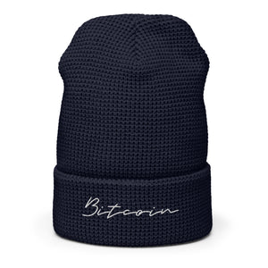 Cursive Waffle Beanie - side view