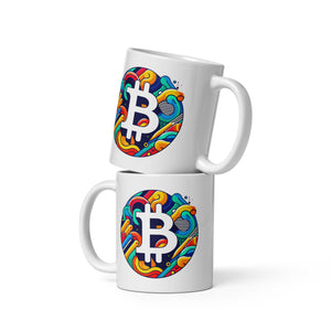 Abstract Bicoin Mug - back view