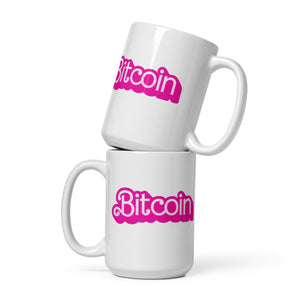 Pink Bitcoin Mug - front view