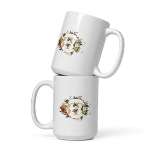 Floral BTC Mug - front view