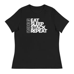 Eat Sleep Stack Repeat Women's Relaxed Tee - detail view
