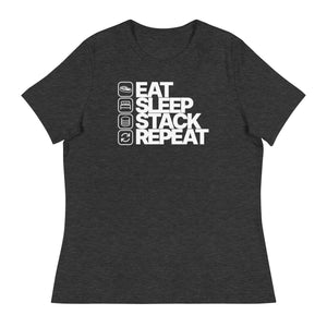 Eat Sleep Stack Repeat Women's Relaxed Tee - side view