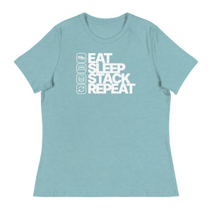 Eat Sleep Stack Repeat Women's Relaxed Tee - front view