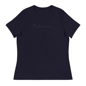 Bitcoin Signature Women's Relaxed Tee - back view